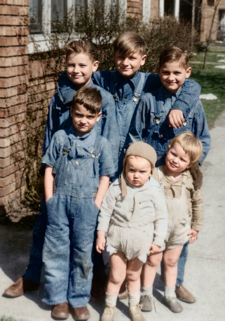 Vintage military portrait restoration - After restoration